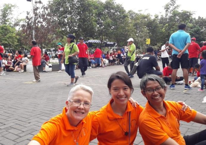 FCJ sisters at a parish health walk in Yogyakarta