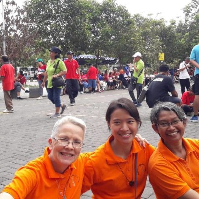FCJ sisters at a parish health walk in Yogyakarta