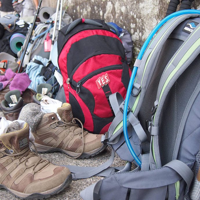 Backpacks in the Camino de Santiago