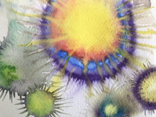 corona virus watercolor by Claire fcJ