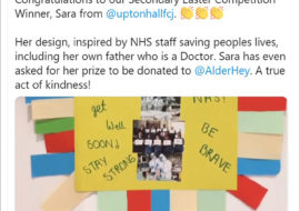 Upton Hall pupil wins Liverpool Hope Easter Cross competition