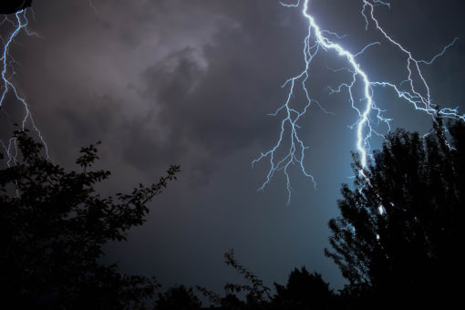 Lightning during storm