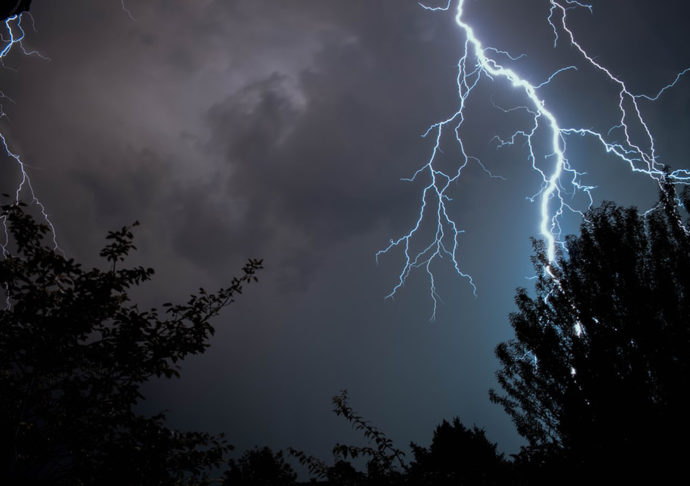 Lightning during storm