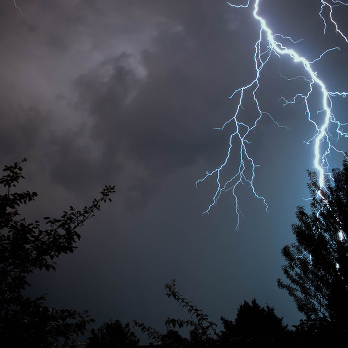 Lightning during storm