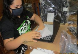 FCJ scholars Manila with new laptops