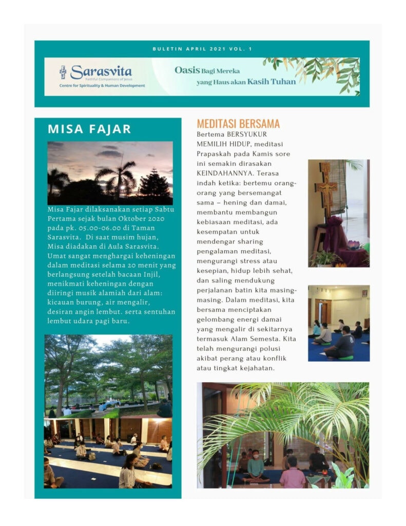 Sarasvita April Newsletter