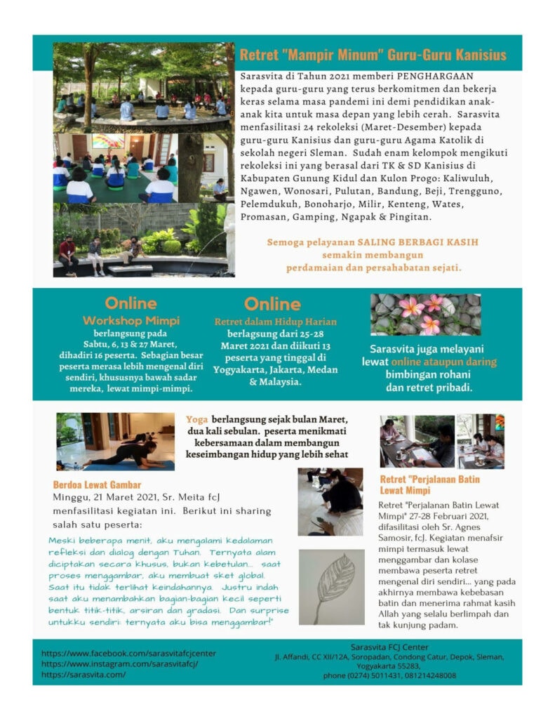 Sarasvita April Newsletter