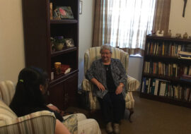 Image: Sr Ann Marie, fcJ, during a spiritual accompaniment session at FCJ Christian Life Centre, Calgary