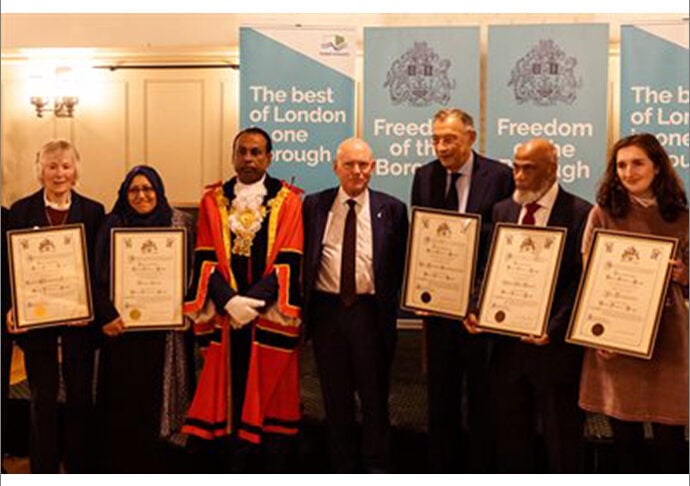 Sr Christine received Freedom of Borough award