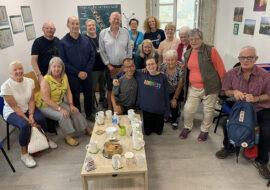 A group of volunteers and pilgrims in September 2022