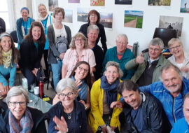 Group of pilgrims at Camino Companions room