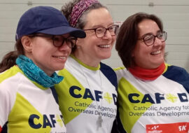 FCJ SIsters Ramona, Lynne and MaryAnne at the CAFOD fundraising race