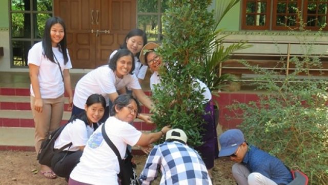 Tree planting in Myanmar FCJ Bicentenary 1820-2020