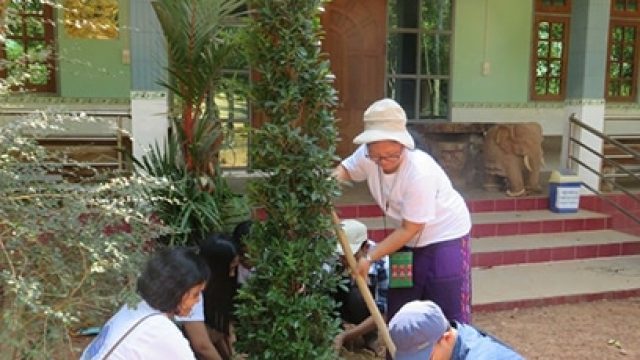Tree planting in Myanmar FCJ Bicentenary 1820-2020